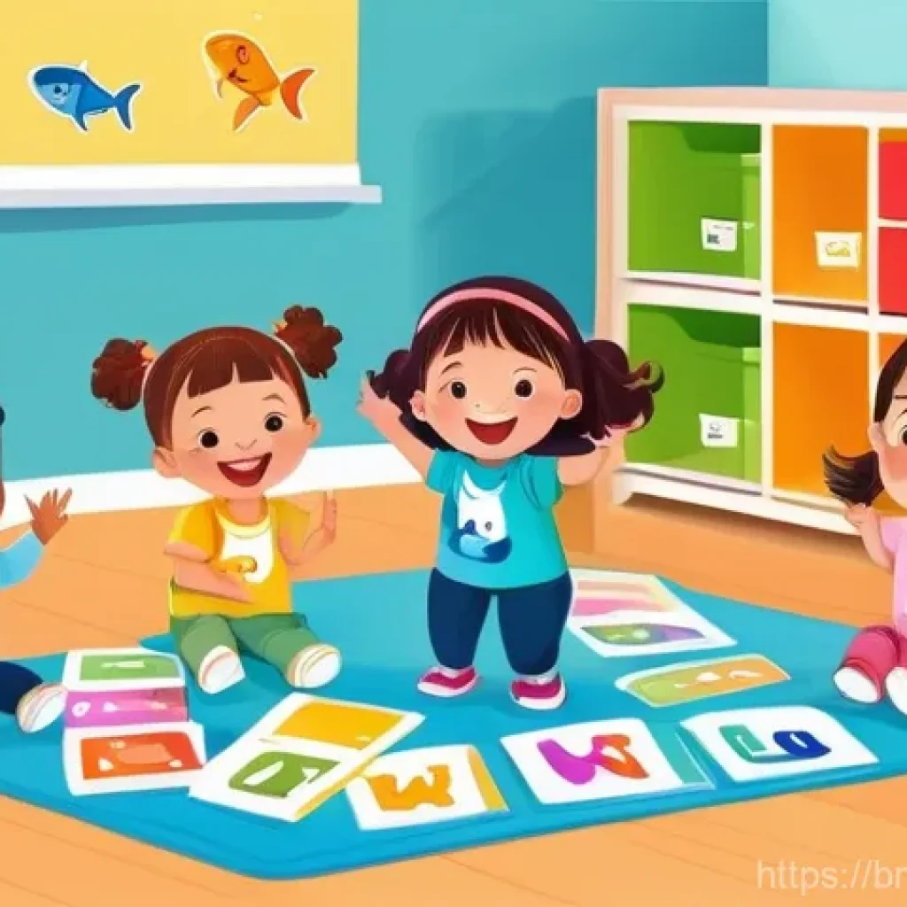 핑크퐁 노래 가사 분석 - **Prompt:** A vibrant and cheerful scene depicting a diverse group of toddlers and preschoolers, age...